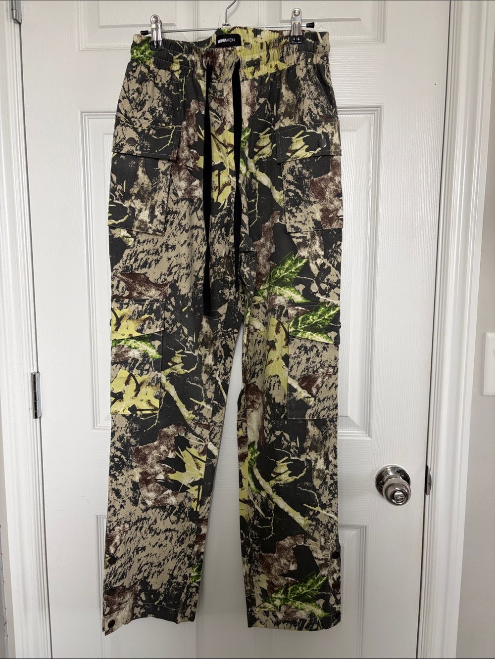 NovaMen Camo Cargo Pants in Green and Brown